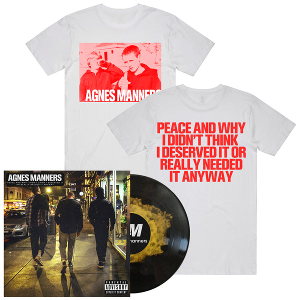 Agnes Manners - Peace and Why I Didn't Think I Deserved It or Really Needed It Anyway LP (Fire Vinyl - Artist First Exclusive) + Album T-Shirt (Ice Grey)