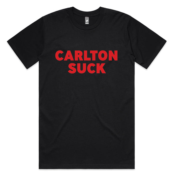 You Suck Merch - Carlton Suck T-Shirt (Essendon Black & Red)