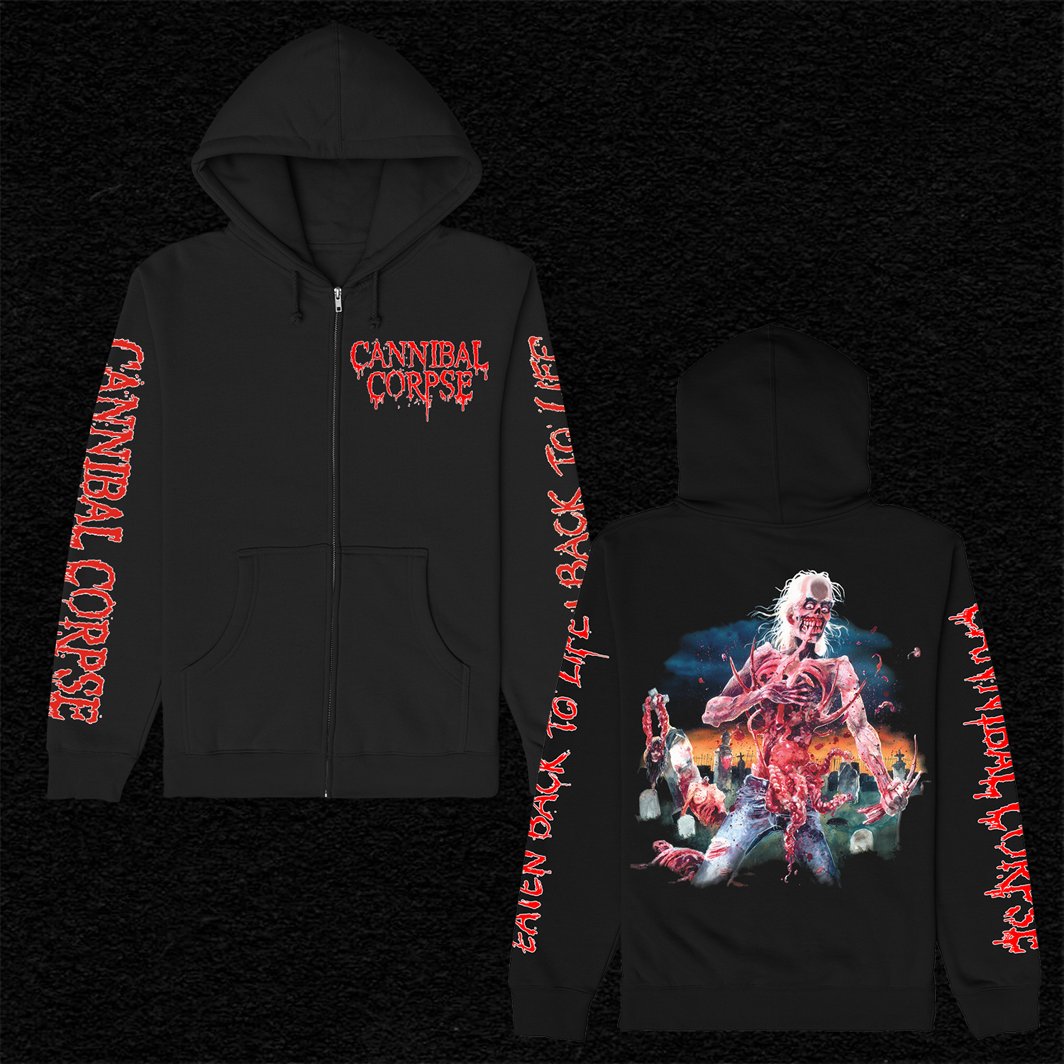 Cannibal Corpse ジップアップパーカー　ヴィンテージ　激レア Eaten Back To Life Zip Up Hoodie (Black) – Artist First