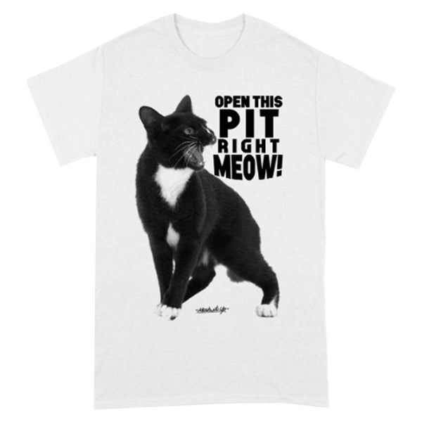 Mosh It Up - Open This Pit Right Meow T-Shirt (White)