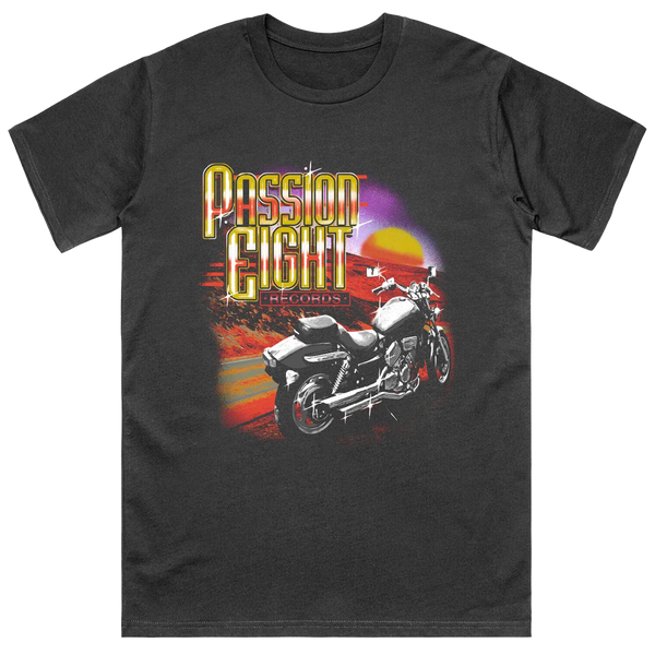 Passion Eight Records - Motorcycle Tee (Vintage Black)