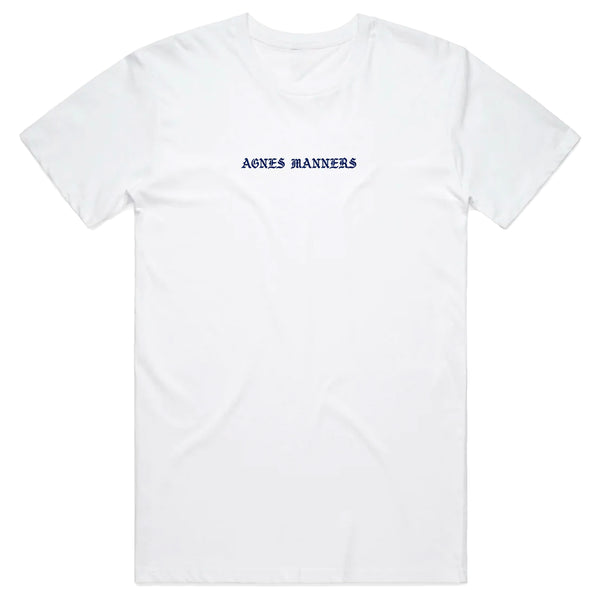Agnes Manners - Blue Letter Tee (White)