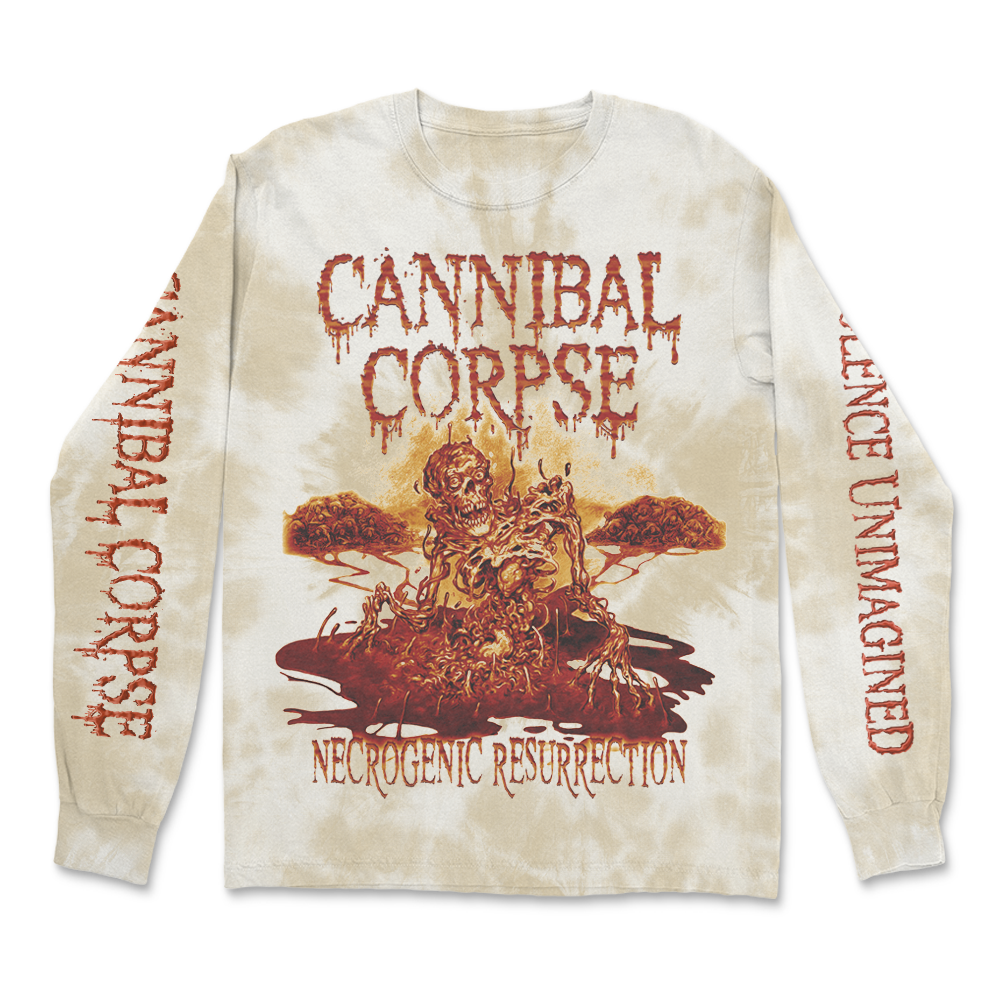Cannibal Corpse - Necrogenic Ressurrection Dyed Long Sleeve (Natural/Gold)