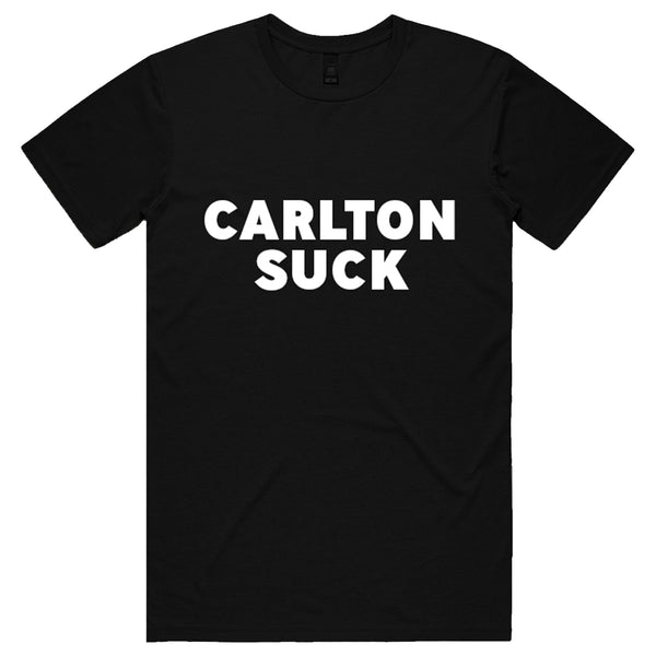 You Suck Merch - Carlton Suck T-Shirt (Collingwood Black & White)