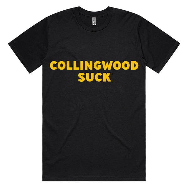 You Suck Merch - Collingwood Suck T-Shirt (Richmond Black & Yellow)