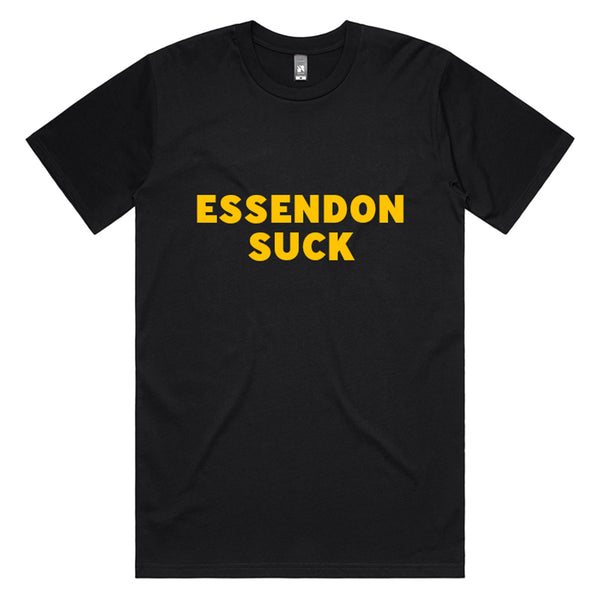 You Suck Merch - Essendon Suck T-Shirt (Richmond Black & Yellow)