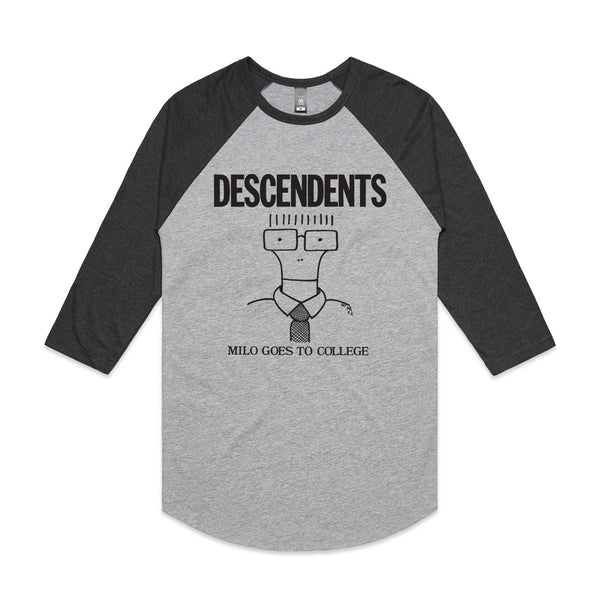 Descendents - Milo Goes To College Raglan (Grey / Asphalt Marle)