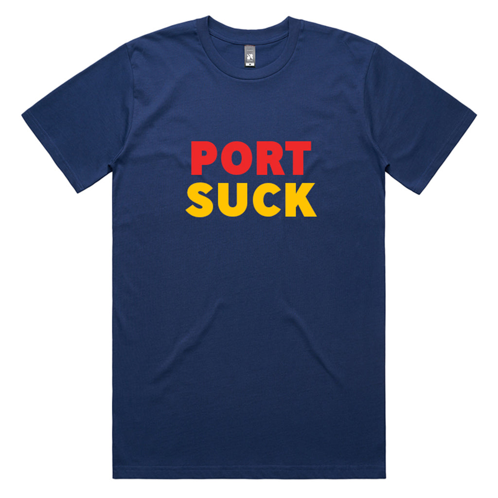 You Suck Merch - Port Suck T-Shirt (Adelaide Navy/Red/Gold)