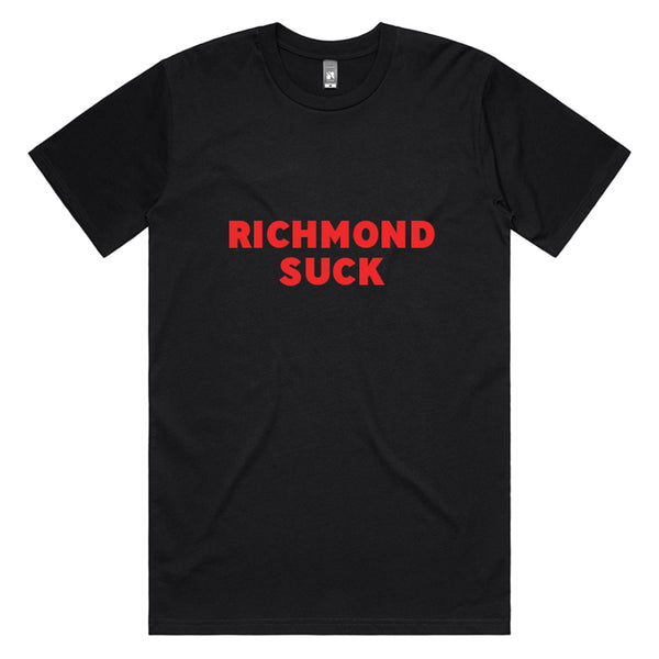 You Suck Merch - Richmond Suck T-Shirt (Essendon Black & Red)