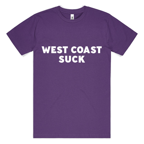 You Suck Merch - West Coast Suck T-Shirt (Fremantle Purple & White)