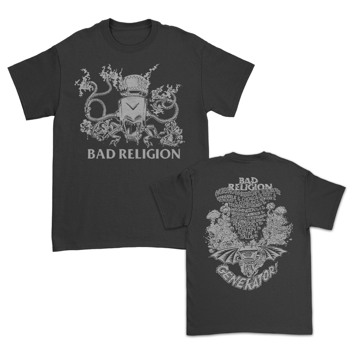 Bad Religion - ジェネレーター ロボット T シャツ (ブラック