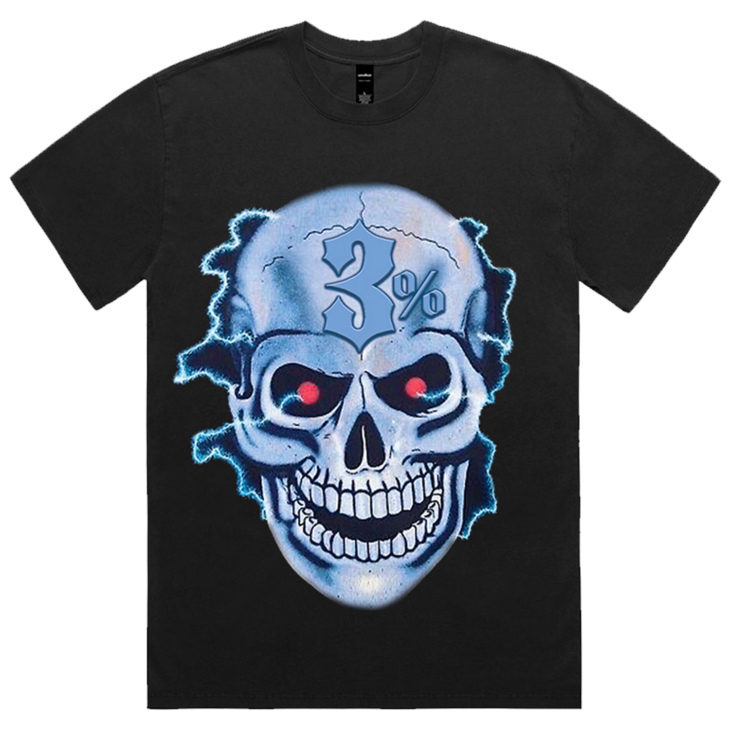 3% - Skull T-Shirt (Faded Black)
