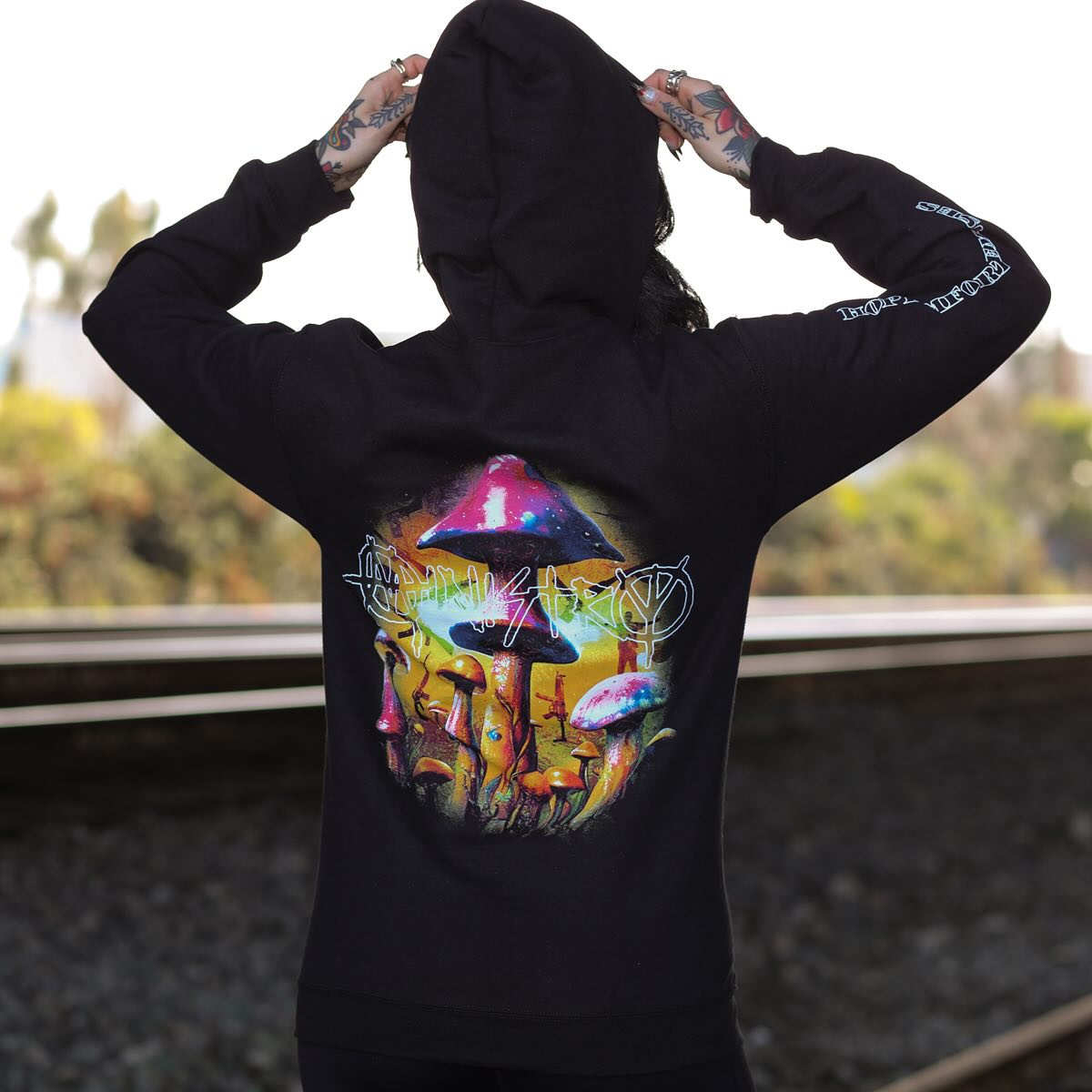 Ministry - HOPIUM Mushroom Zip Up Hoodie (Black)