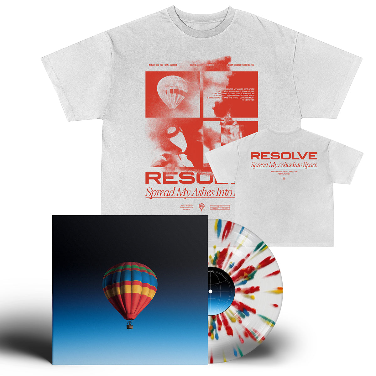 Resolve - Spread My Ashes Into Space LP (Limited Air Balloon Vinyl) + T-Shirt Bundle