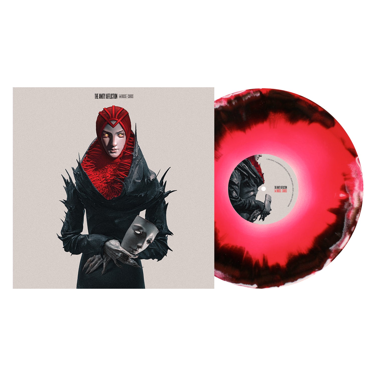 The Amity Affliction - House of Cards LP (White/ Red / Black Aside/Bside Vinyl) - AUS Exclusive
