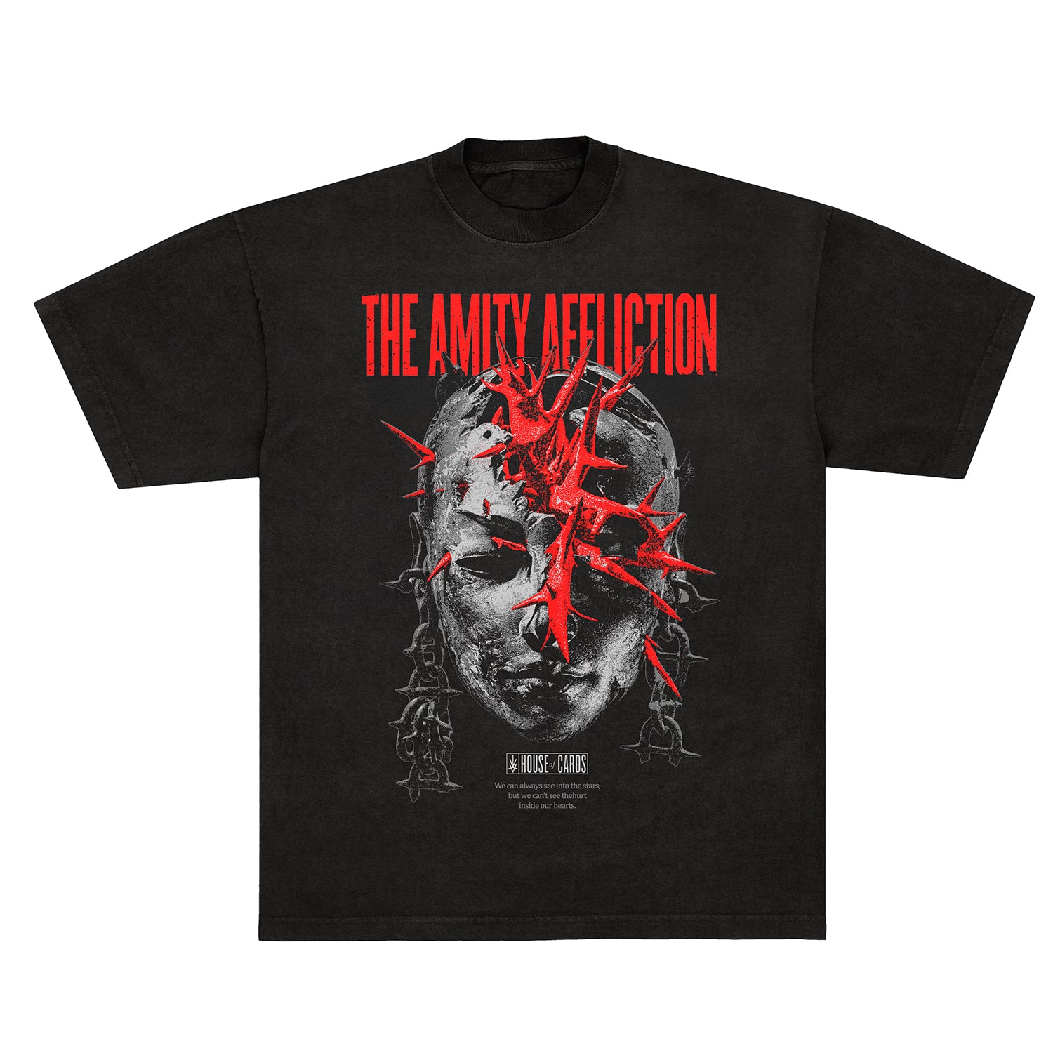 The Amity Affliction - House of Cards Head Cover T-Shirt (Black) + Download