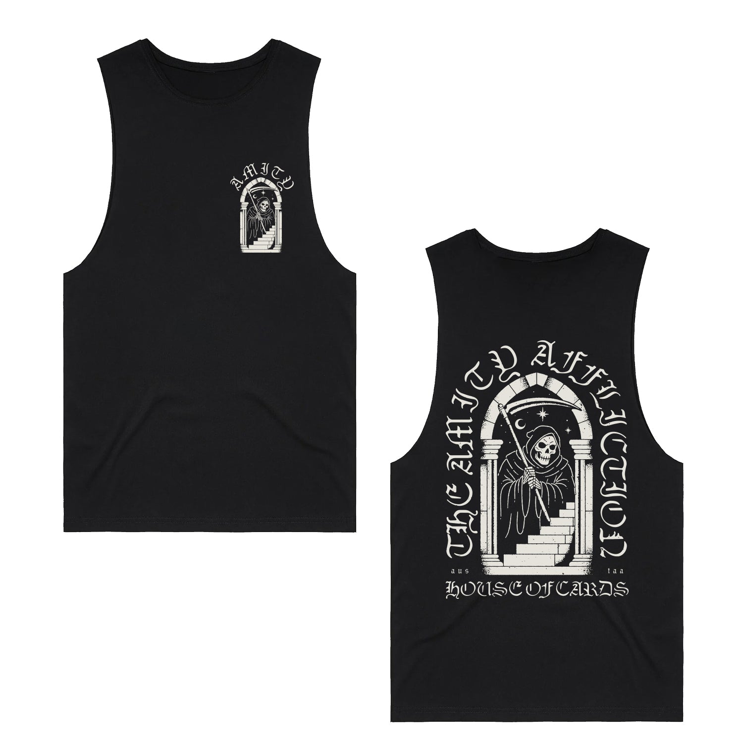 The Amity Affliction - House of Cards Reaper Tank Top (Black) + Download