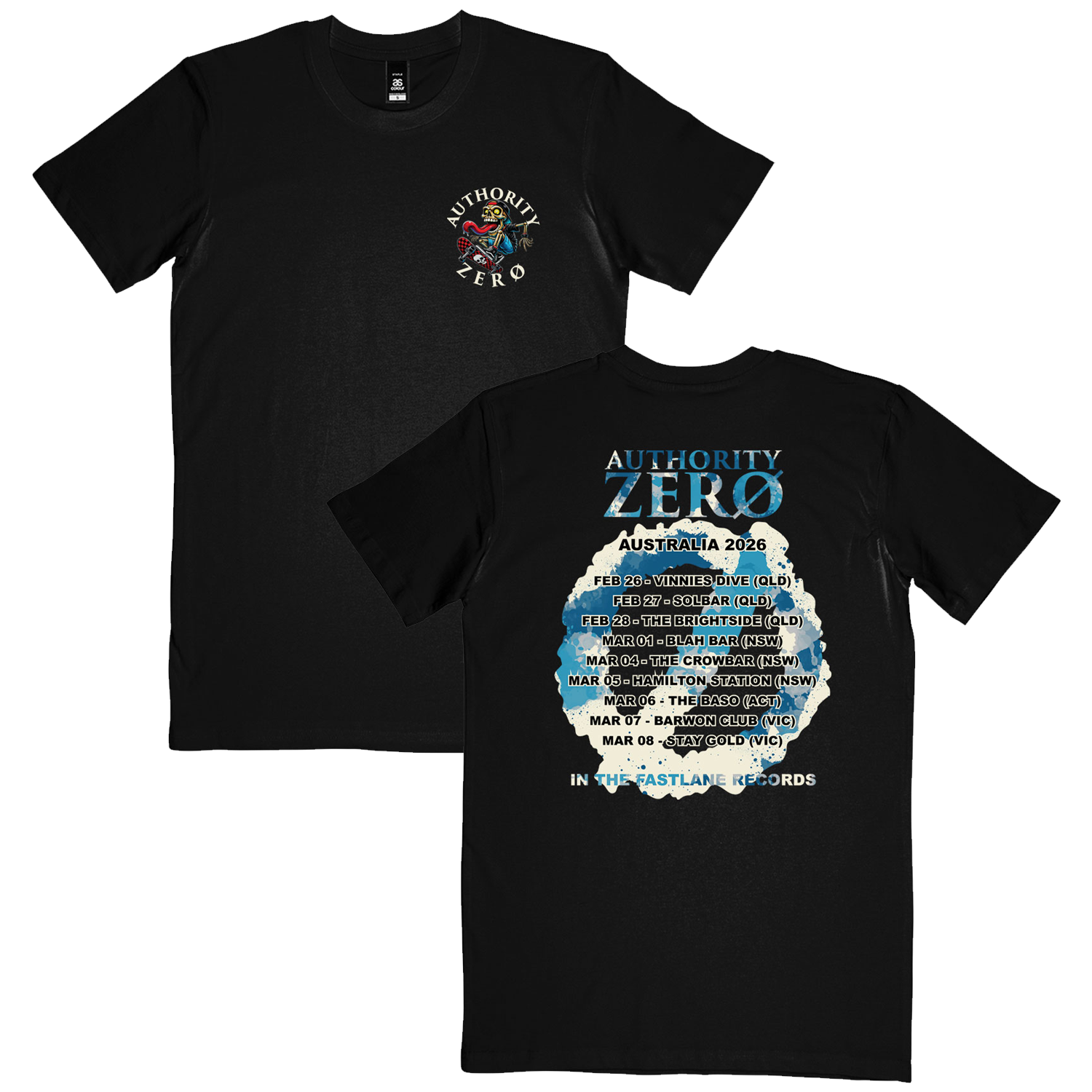 Authority Zero - AUS Tour T-Shirt (Black)
