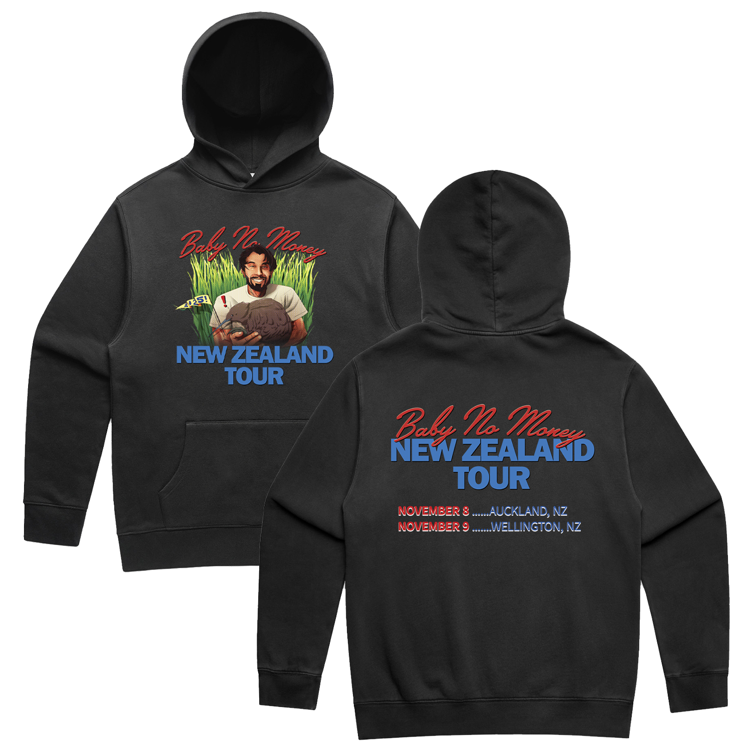 BBNO$ - NZ Tour 2025 Hoodie (Faded Black)