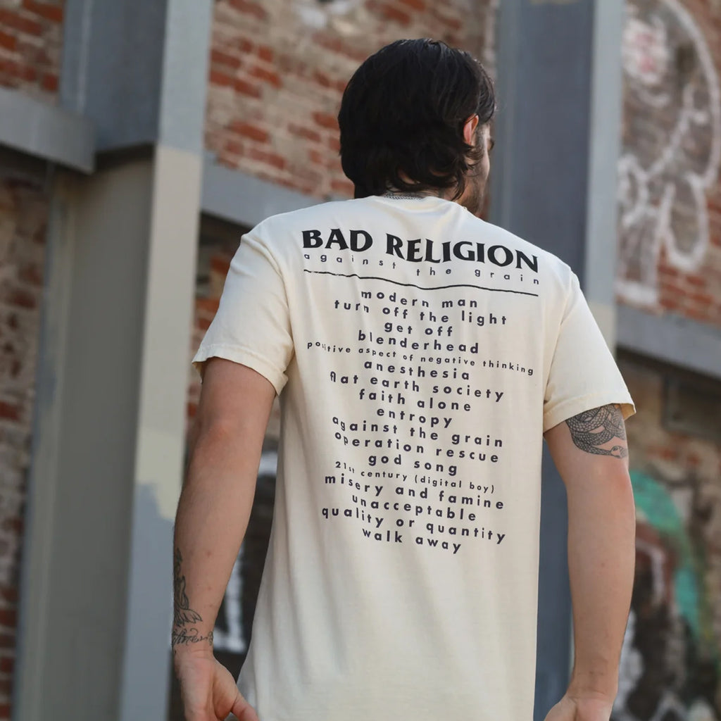 Bad Religion - Against The Grain Track List T-Shirt (Ivory)