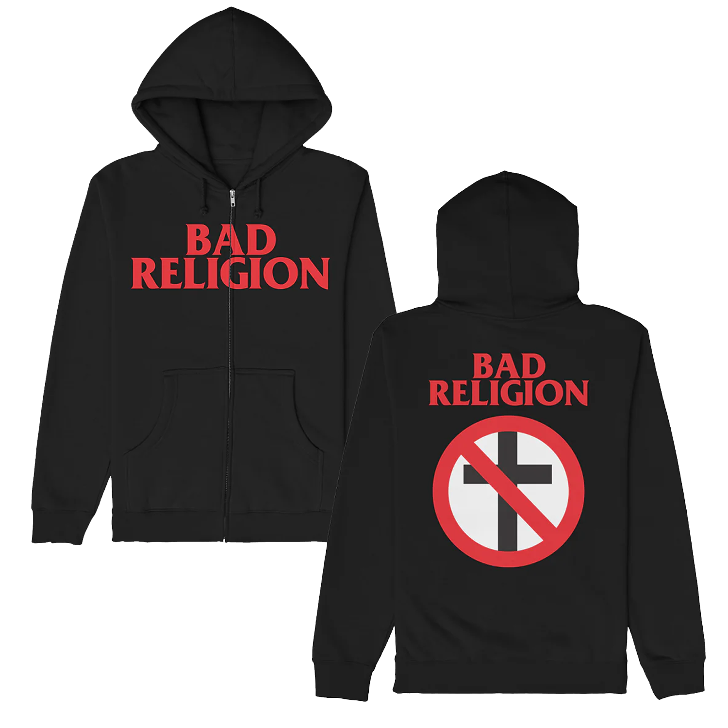 Bad Religion - Logo Crossbuster Zip Up Hoodie (Black)