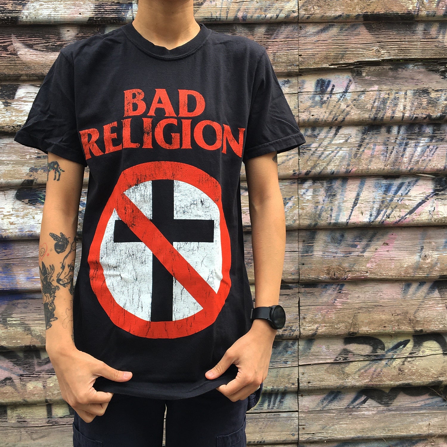 Bad Religion - Distressed Big Crossbuster Tee (Black)