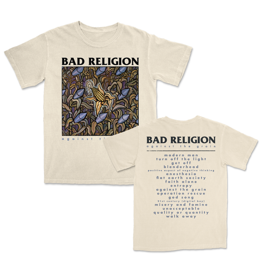 Bad Religion - Against The Grain Track List T-Shirt (Ivory)