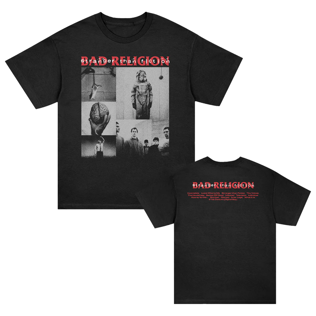 Bad Religion - Stranger Than Fiction Collage Track List T-Shirt (Black)