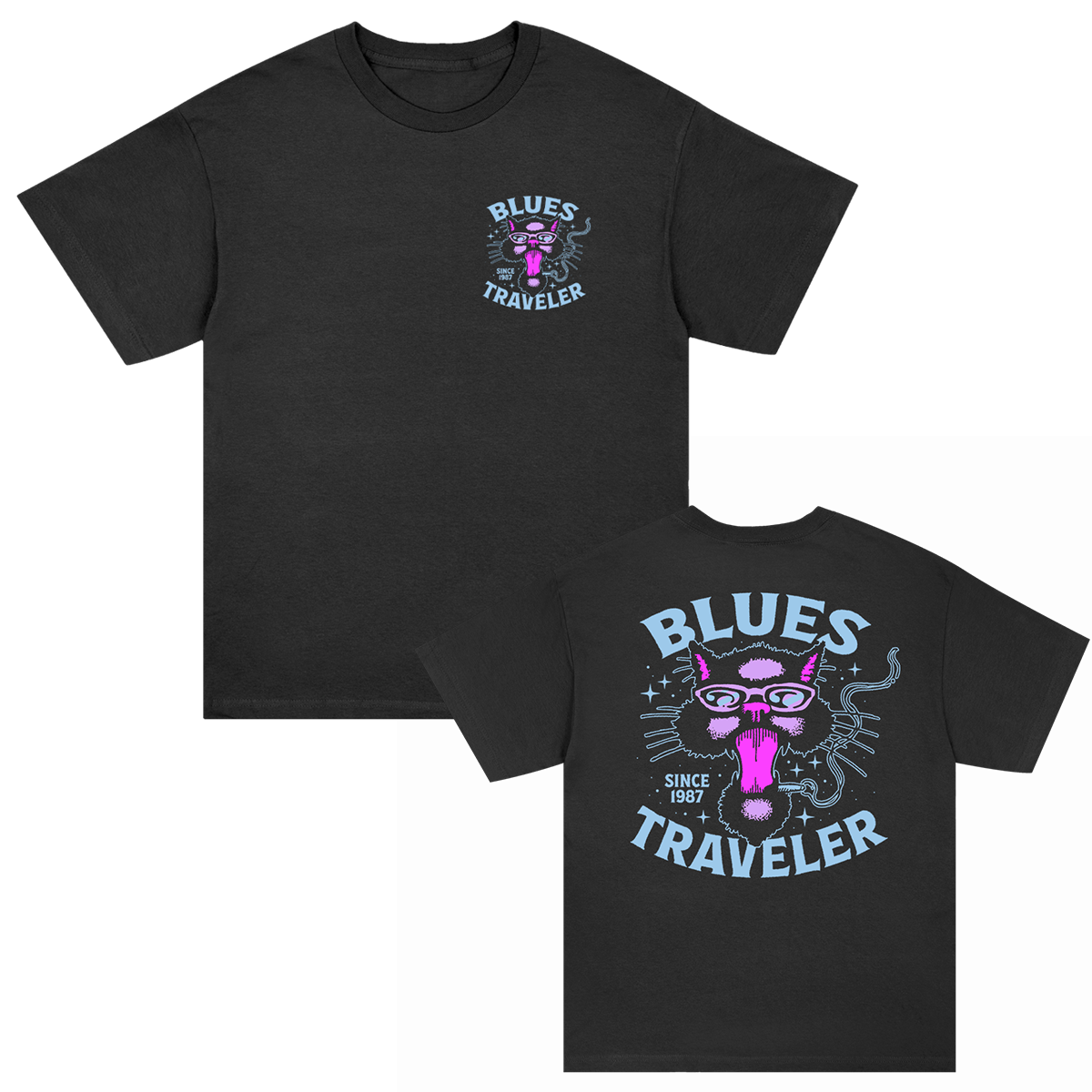 Blues Traveler - Since 87 Cat Logo T-Shirt (Black)