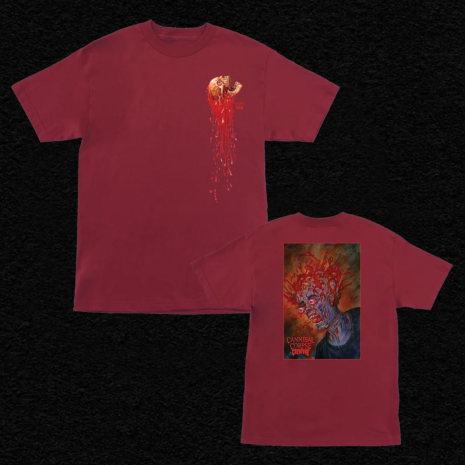Cannibal Corpse - Cannibal Corpse X Creature Blood Trail T-Shirt (Cardinal Red)