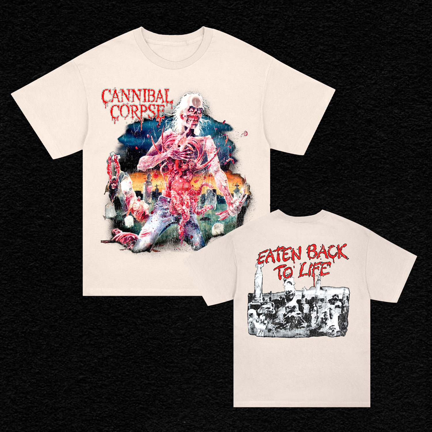 Cannibal Corpse - Eaten Back To Life T-Shirt (Faded Cream)