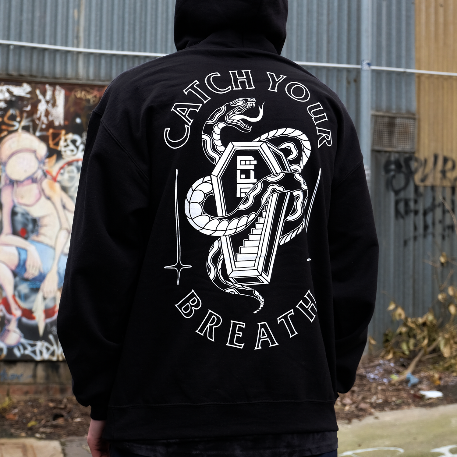 Catch Your Breath - Coffin Snake Pullover Hoodie (Black)