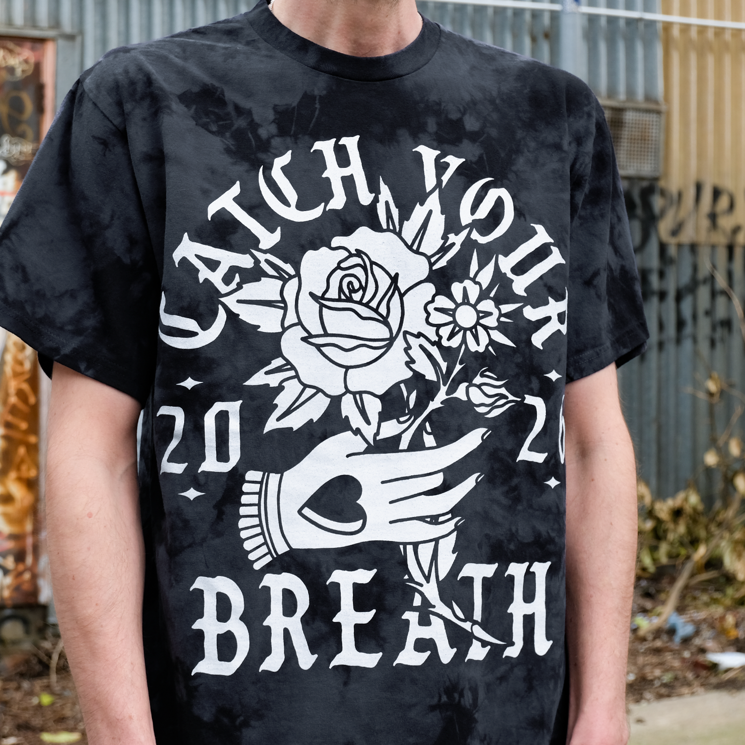 Catch Your Breath - Flower Hand T-Shirt (Crystal Black)