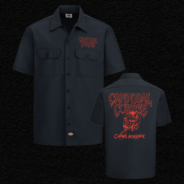 Cannibal Corpse - Chaos Horrific Skull Dickies Work Shirt (Black)