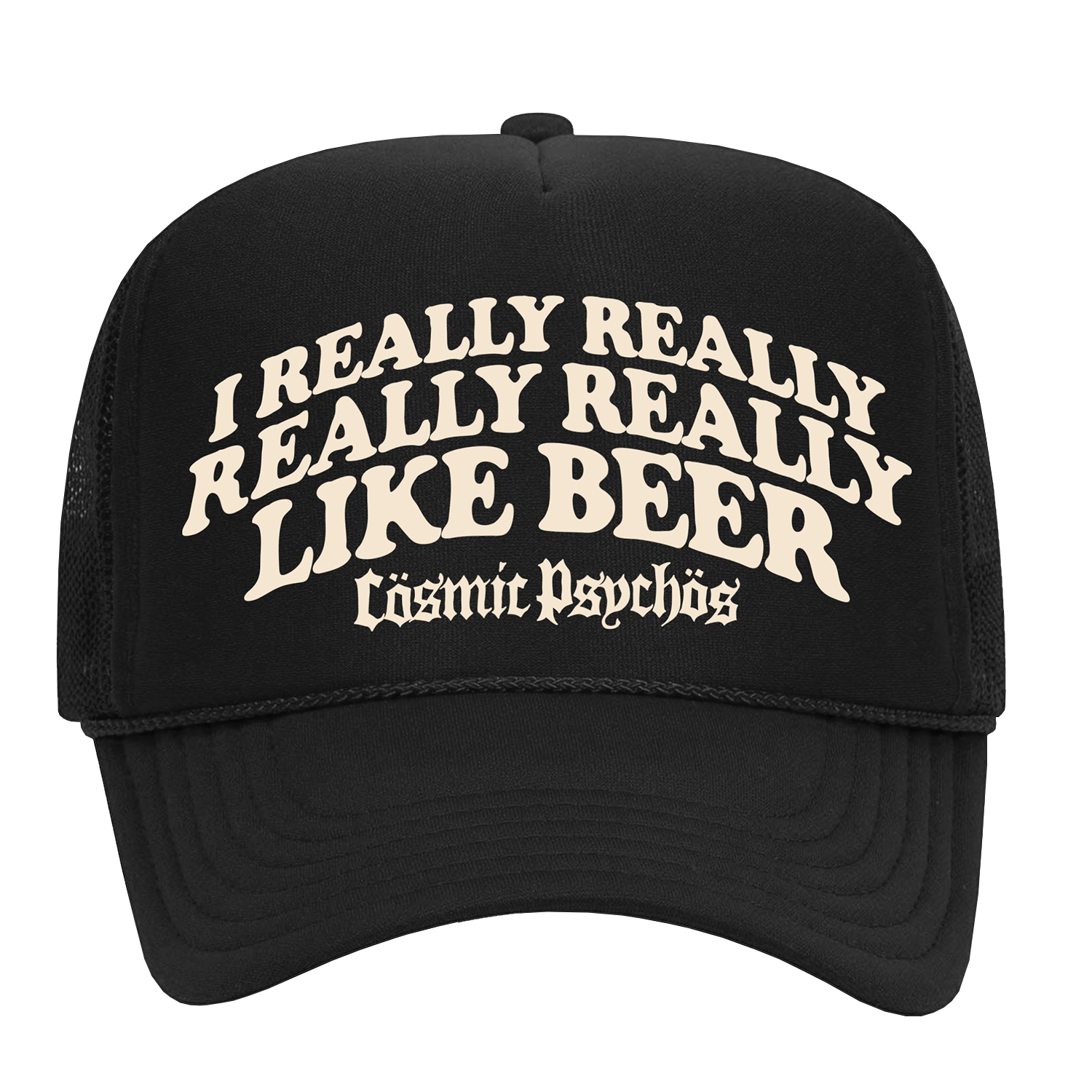 Cosmic Psychos -I Like Beer Trucker Cap (Black)