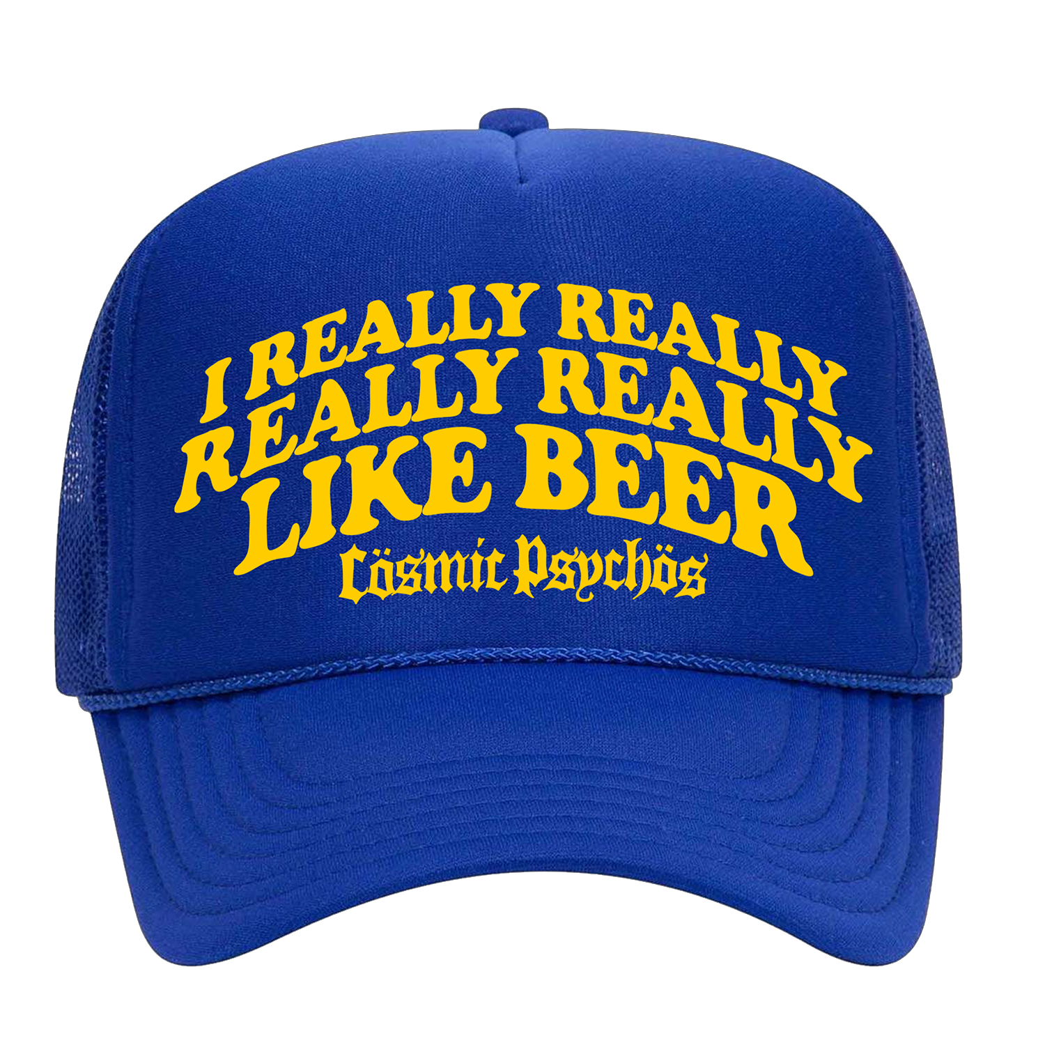 Cosmic Psychos - I Like Beer Trucker Cap (Blue)