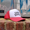 Cosmic Psychos - Text Logo Trucker Hat (White/Red)