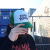 Cosmic Psychos - Text Logo Trucker Hat (White/Green)