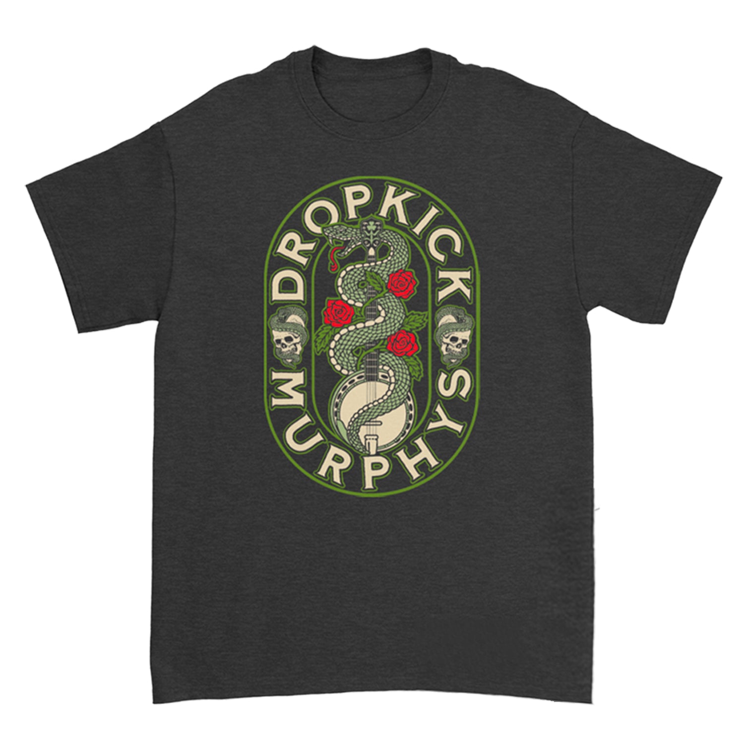 Dropkick Murphys - Snake Banjo Front Logo T-Shirt (Black Marle)
