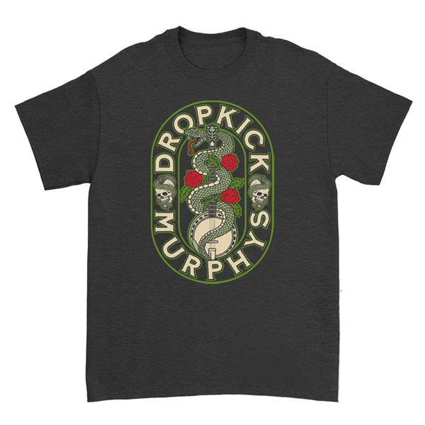 Dropkick Murphys Snake Banjo Front Logo T Shirt Black Marle
