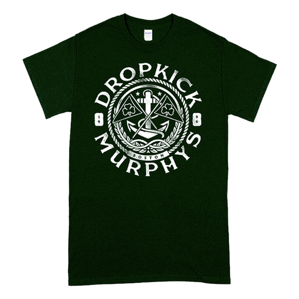 Dropkick Murphys – Nautical Badge T-Shirt (Forest Green) - Tour Edition