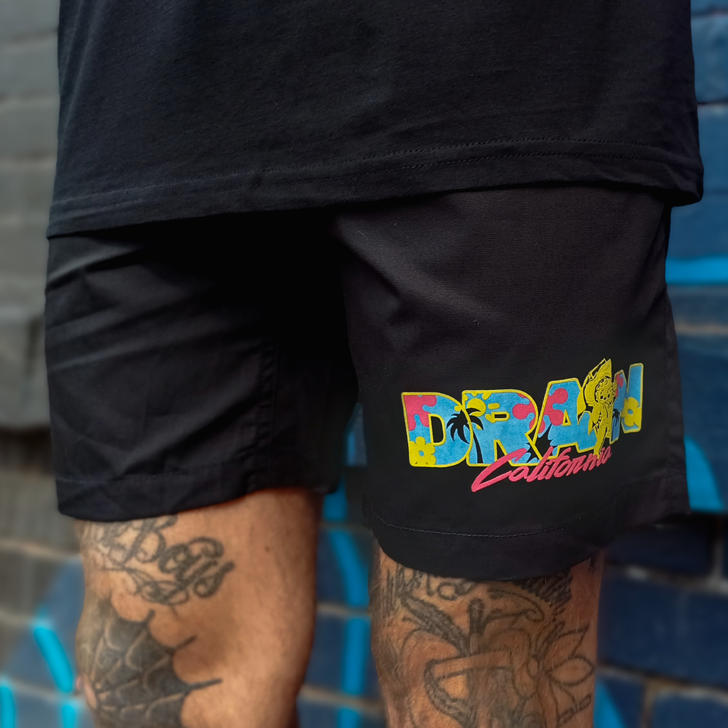 Drain - California HC Logo Beach Shorts (Black)