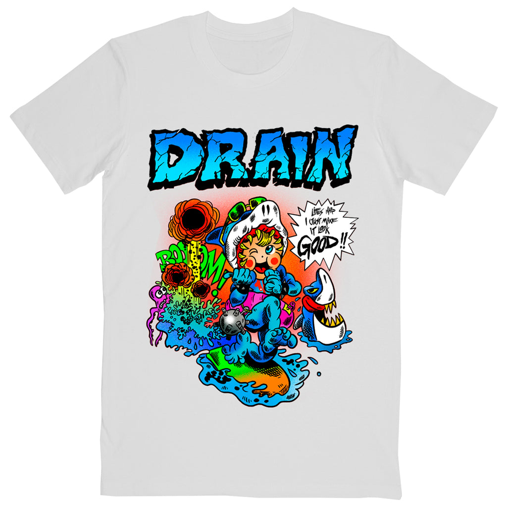 Drain - Comic Book T-Shirt (White Marle)