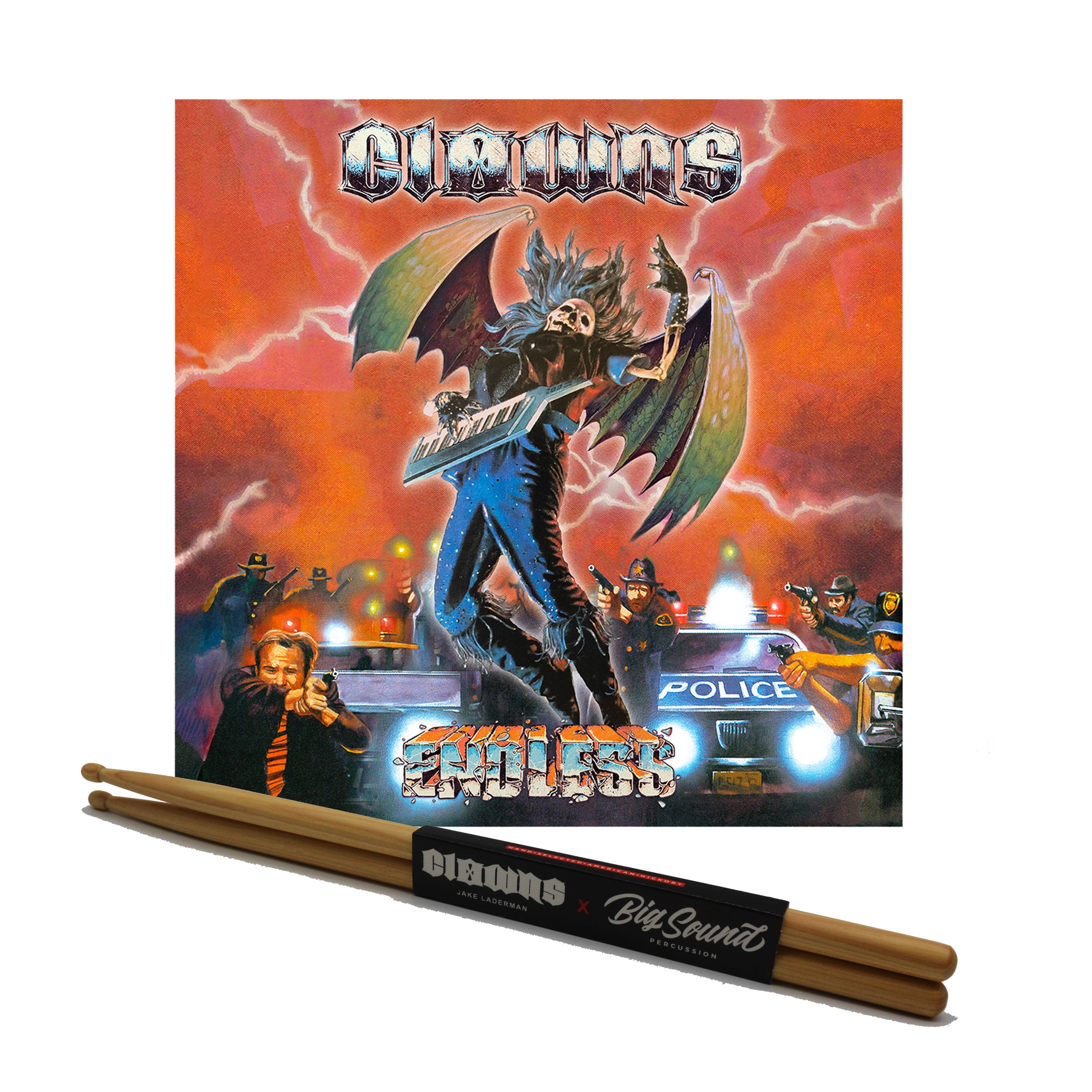 Clowns x Big Sound drumsticks  + Clowns ENDLESS Album Download