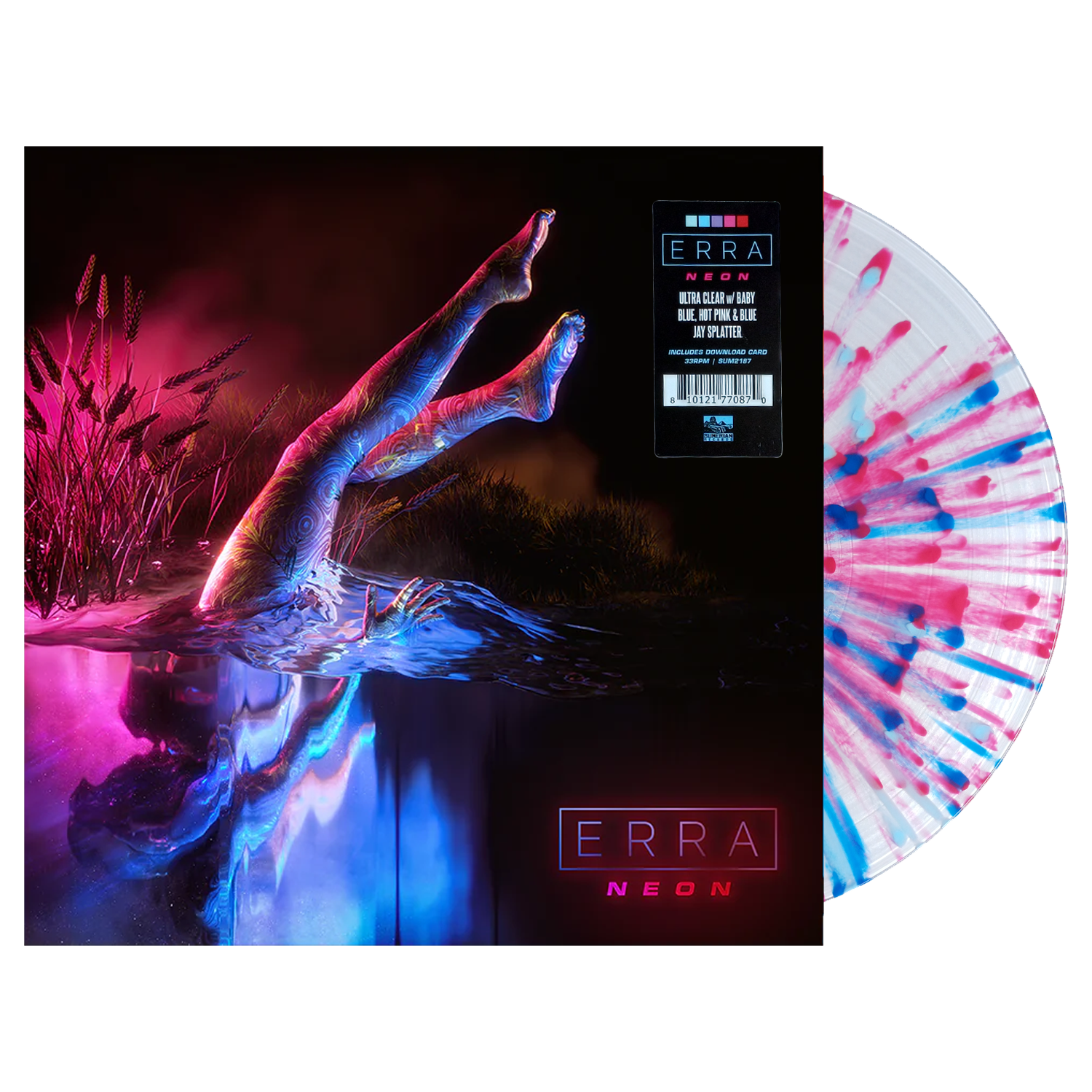 Erra - Neon Vinyl (Ultra Clear w/ Baby Blue + Hot Pink + Blue Jay Splatter)