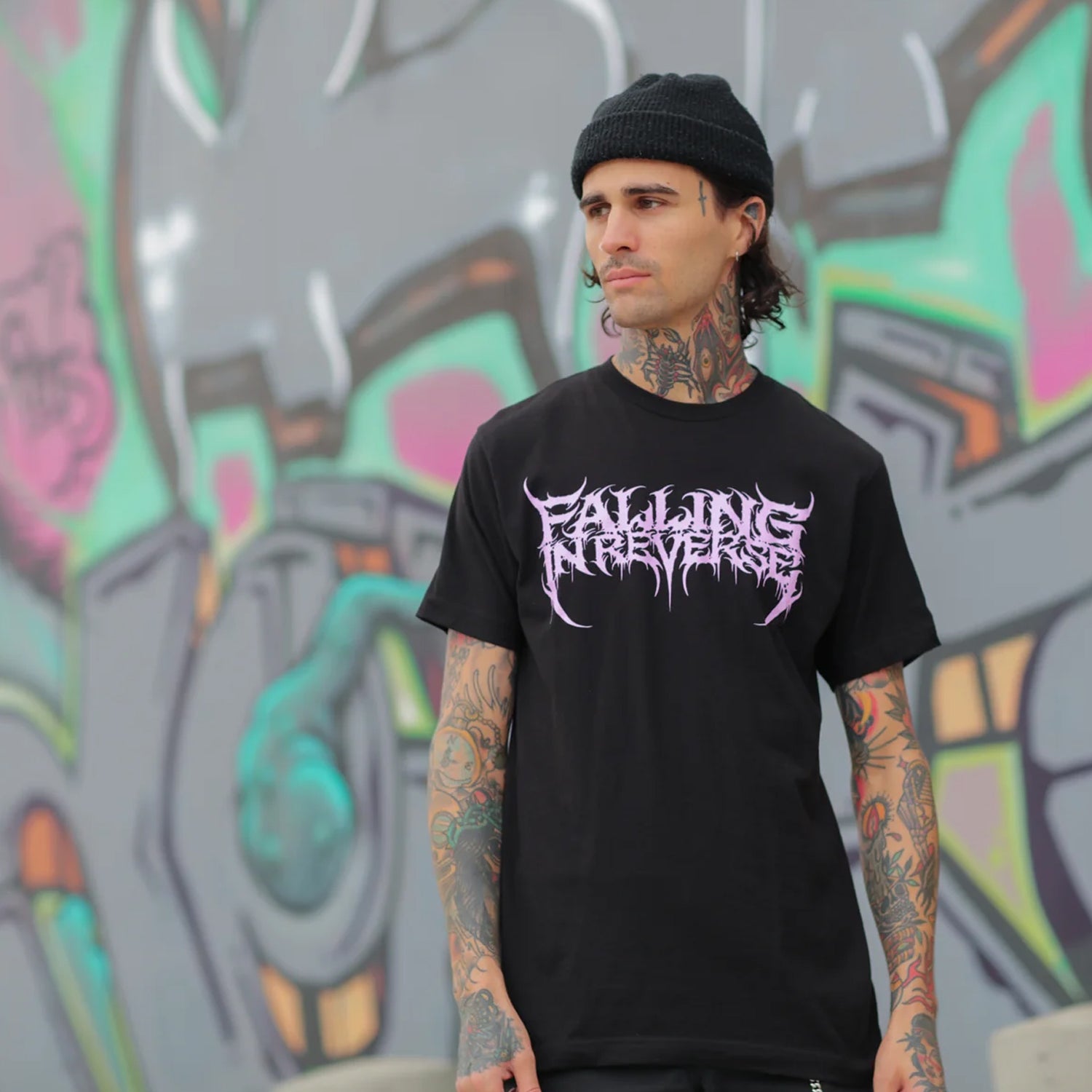 Falling In Reverse - Popular Monster Text T-Shirt (Black)