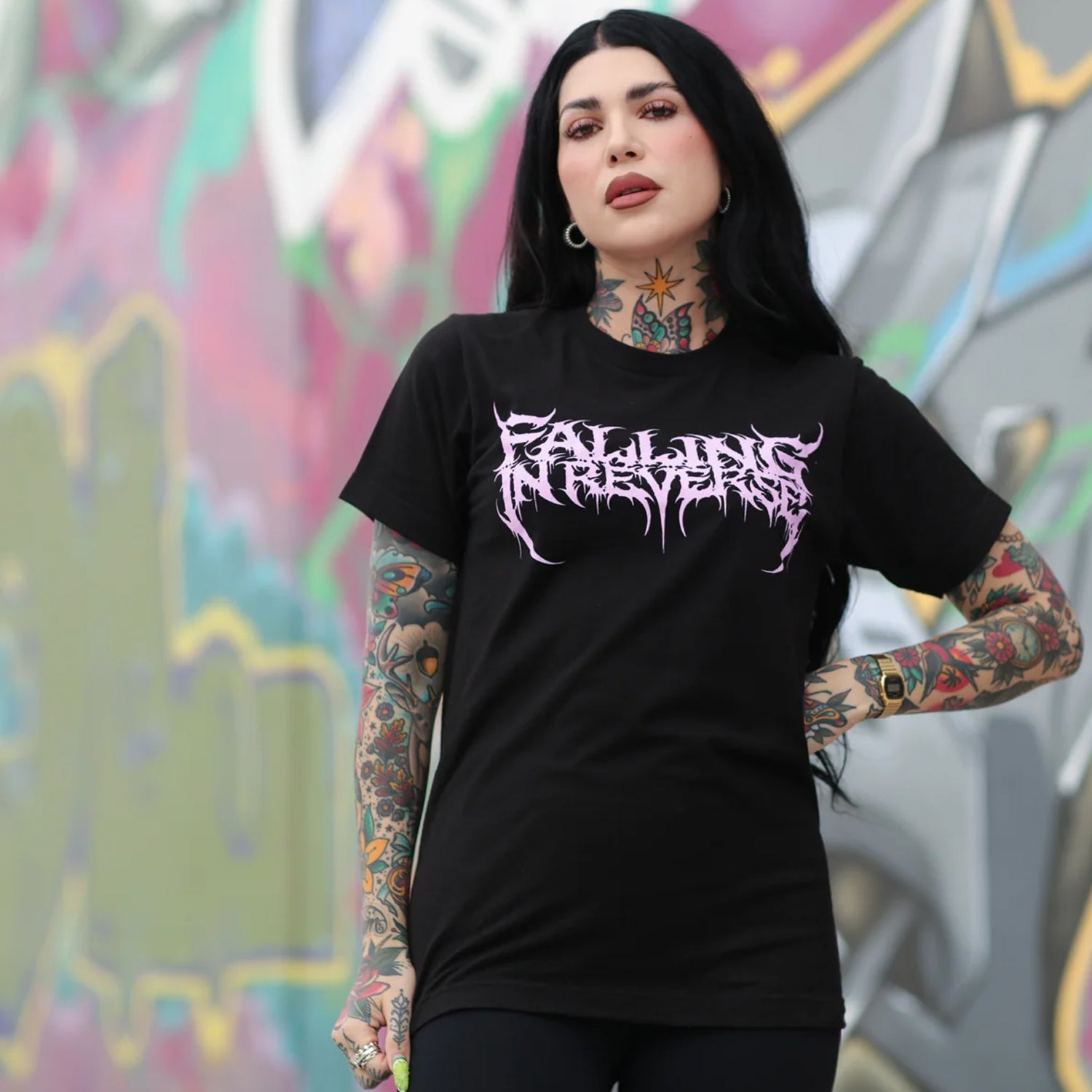 Falling In Reverse - Popular Monster Text T-Shirt (Black)