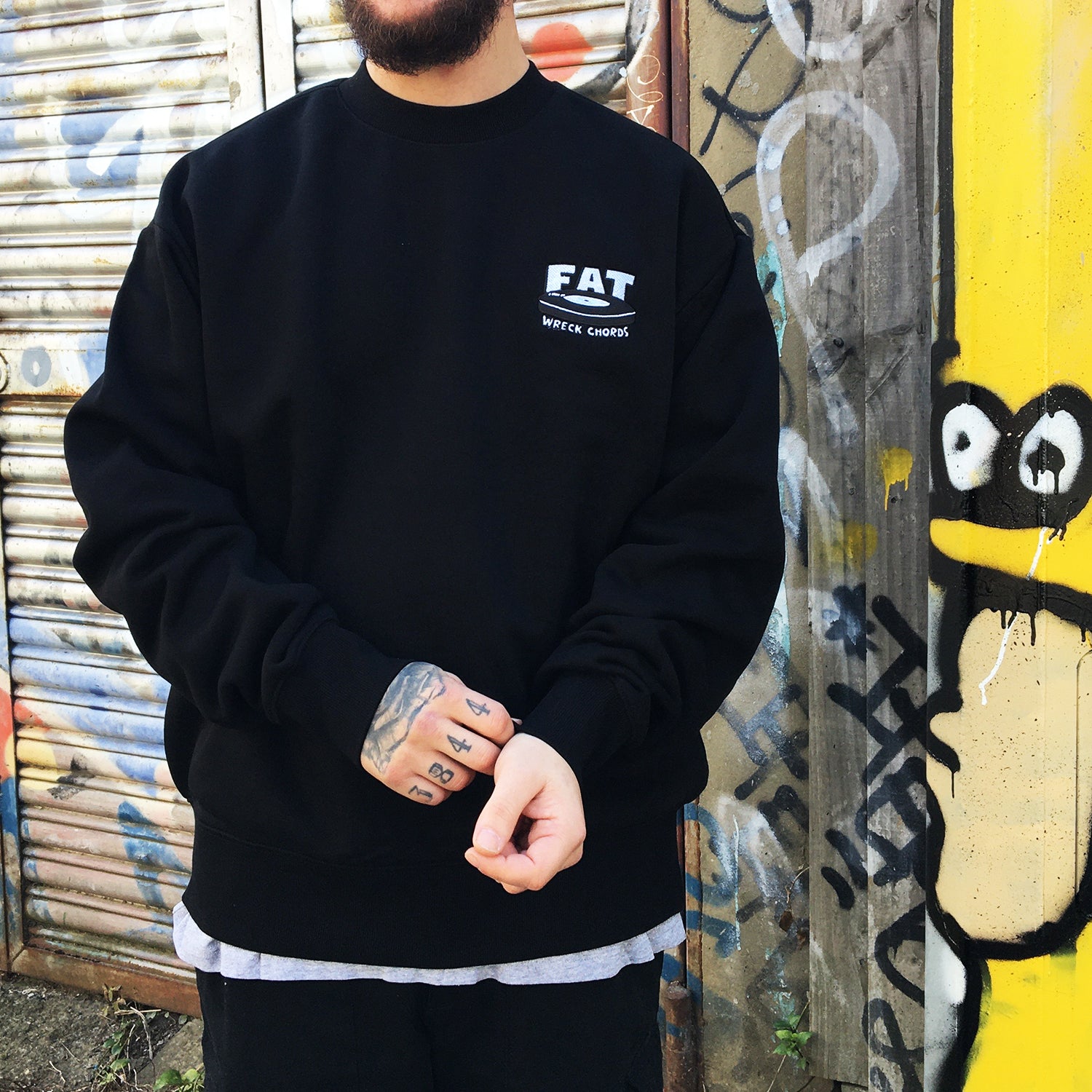 FAT WRECK CHORDS ファット ニット バーガンディ 刺繍 USA製 🇺🇸 Vtg 90s FAT Wreck Chords Punk Rock USA Label T-Shirt NOFX