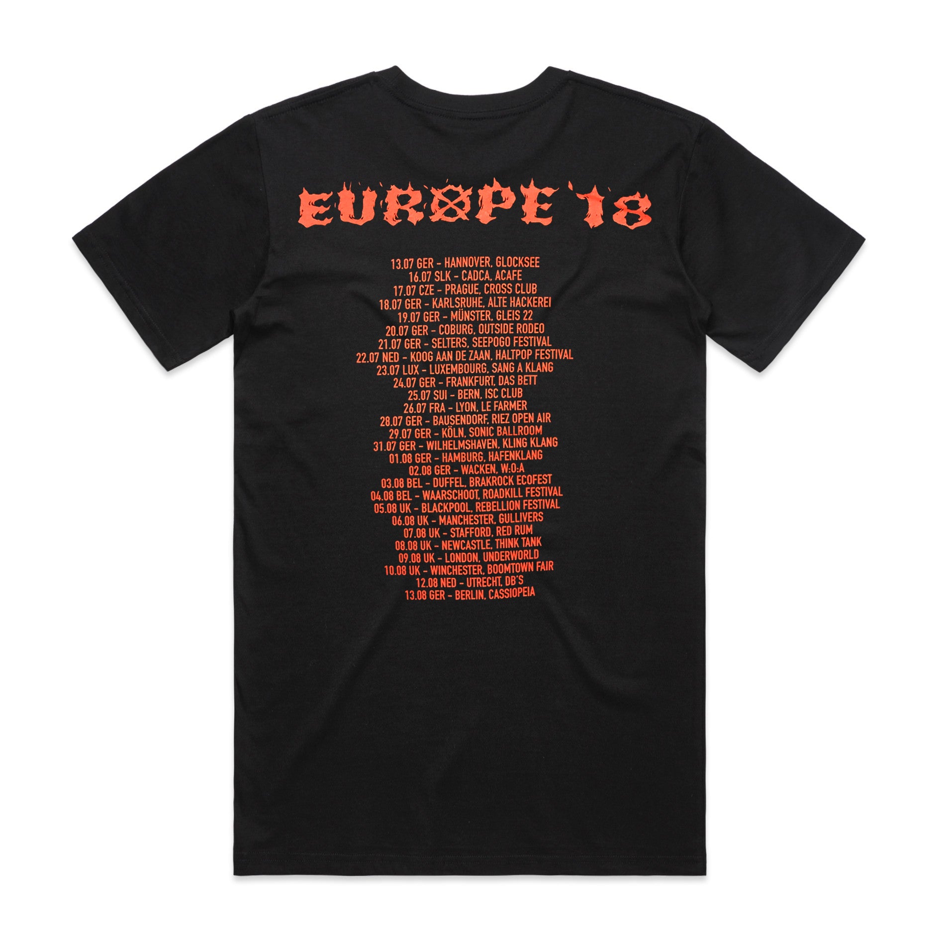 Clowns - Fire Sky Europe Tour T-shirt (Black)
