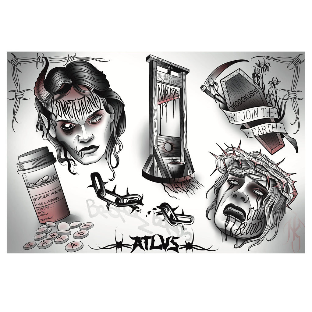 ATLVS Flash Sheet - Black, White and Red